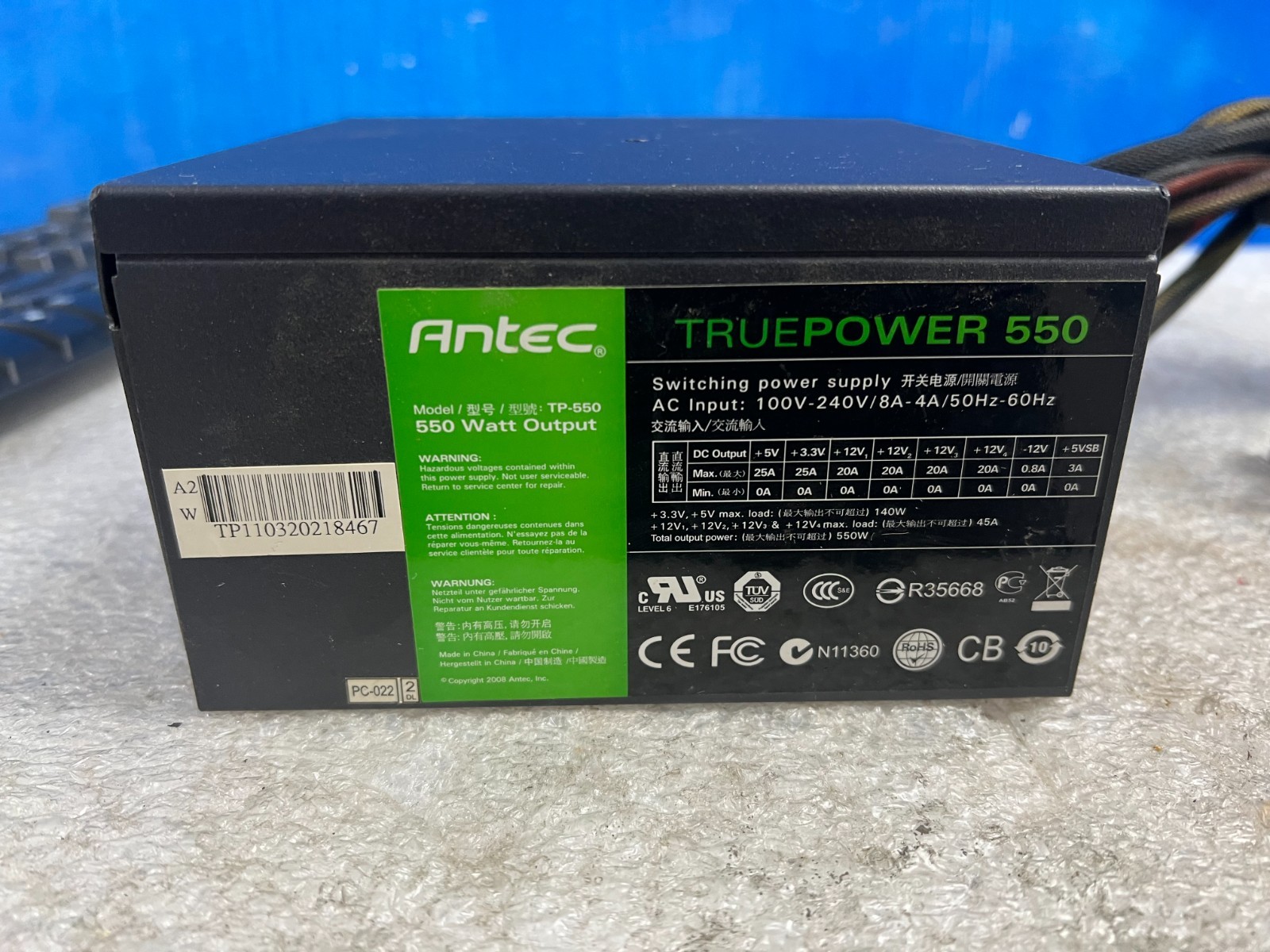 Antec TruePower 550 Desktop Power Supply  550W