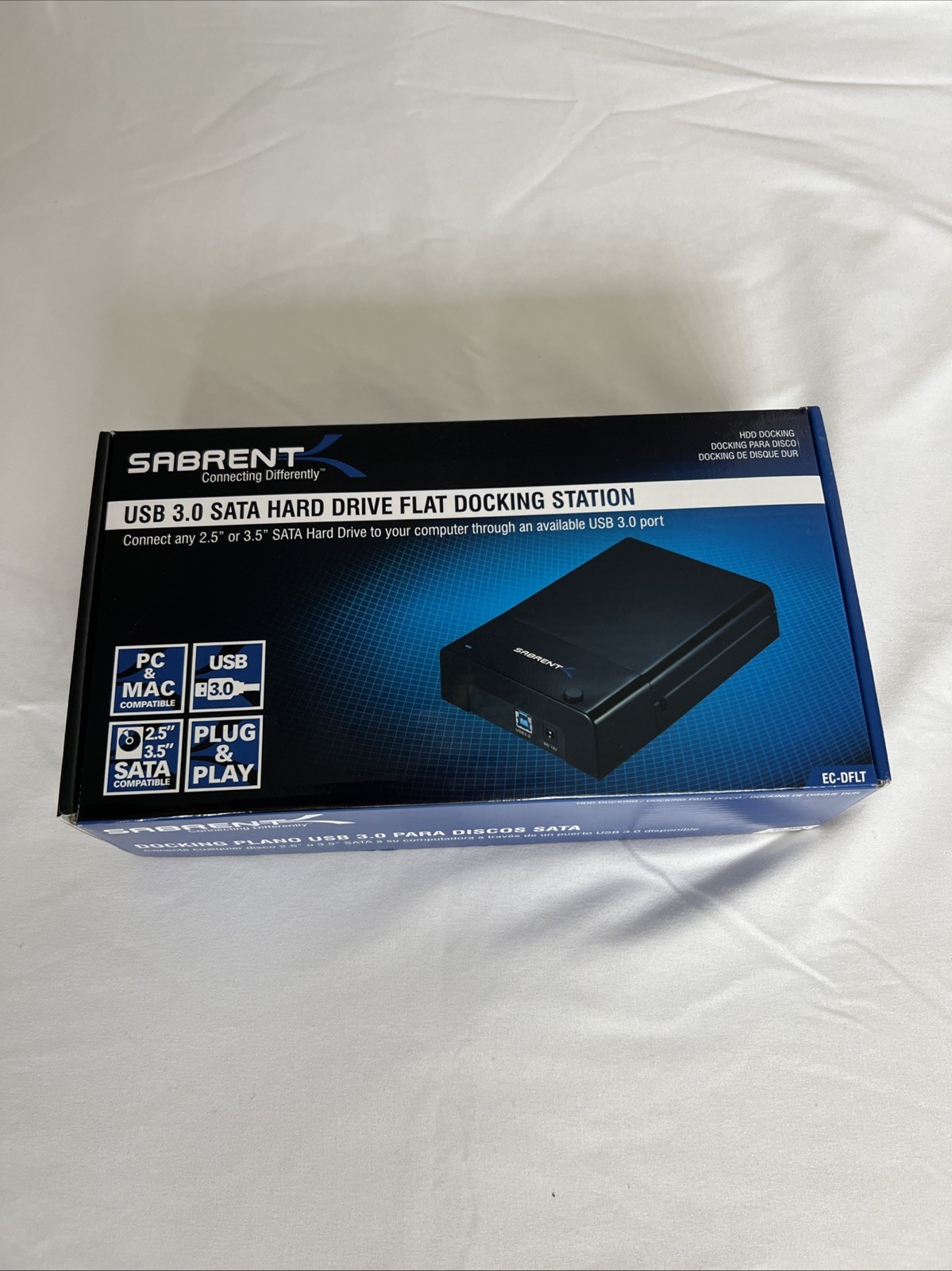 SABRENT USB 3.0 to SATA External Hard Drive Lay-Flat Docking Station (EC-DFLT)Op