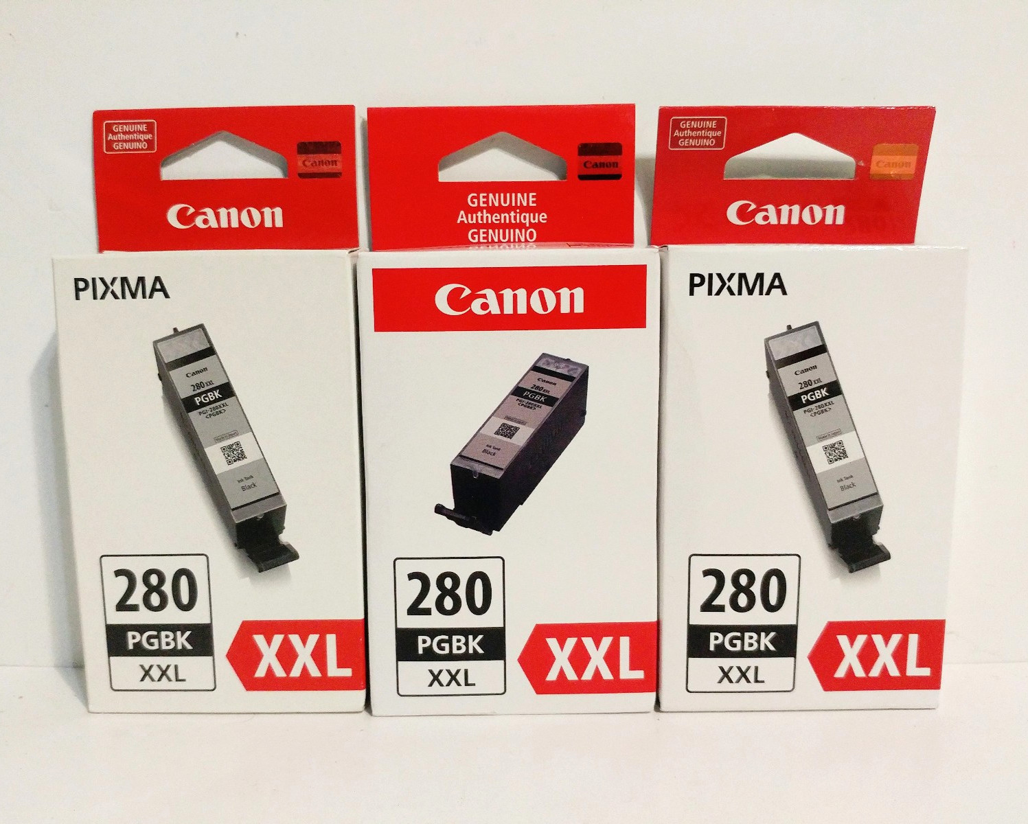 3x Canon 280 XXL Black 1967C001 Genuine OEM High Yield Ink Cartridge Lot of 3