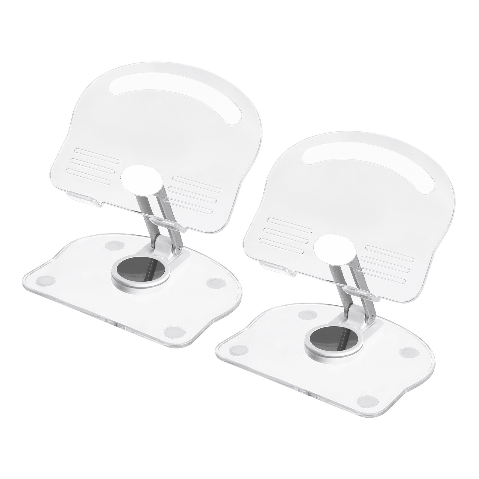 2 PCS Acrylic Tablet Stand Acrylic Tablet Holder Adjustable Foldable White