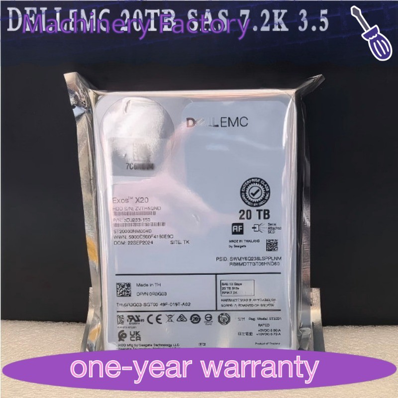 Dell R3G03 20TB SAS 12Gbps 7.2K 3.5in HDD Seagate Exos X20 ST20000NM004D 0R3G03