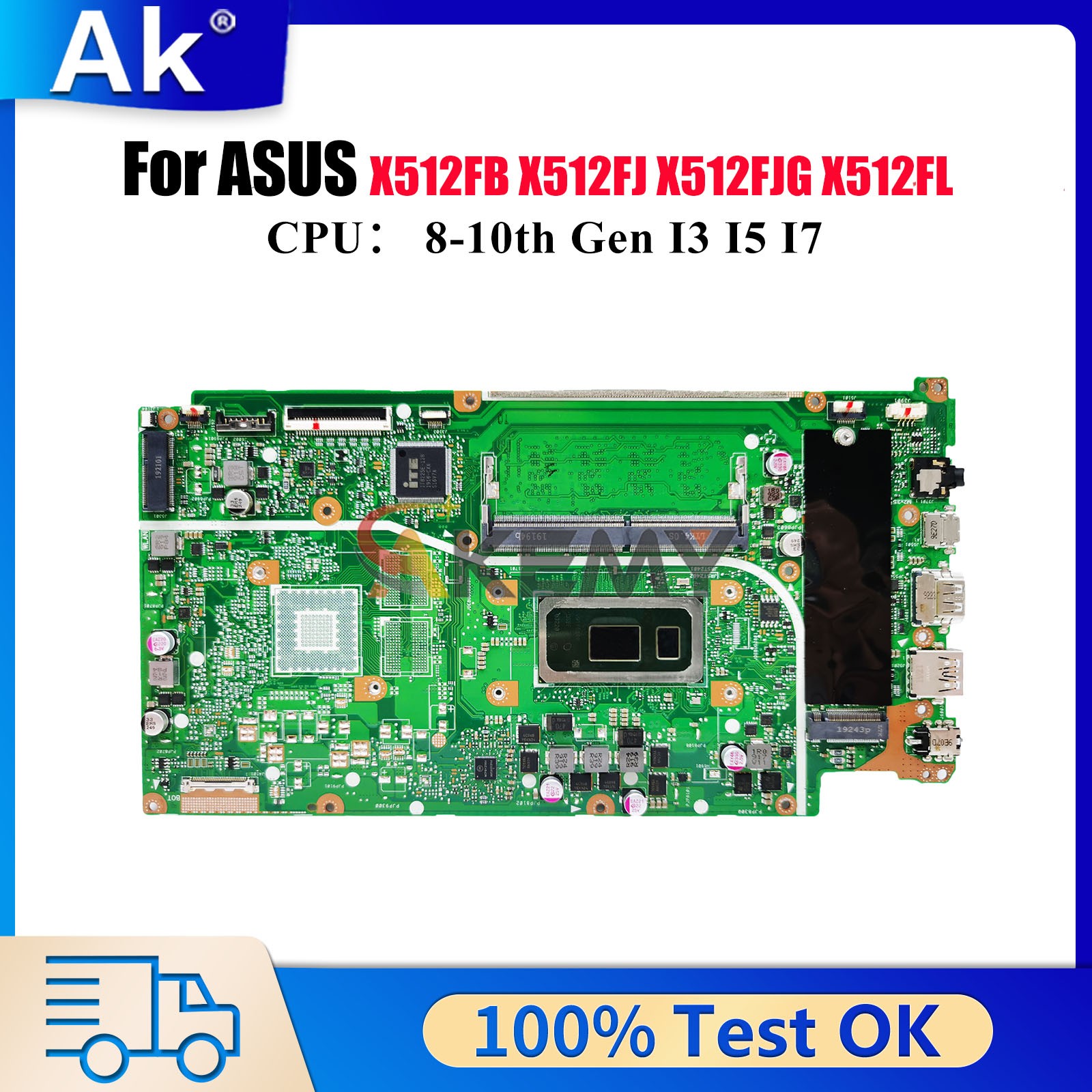 X512FA Motherboard For ASUS X512FJ K512F X512FB X512FL X512FF Mainboard W/CPU