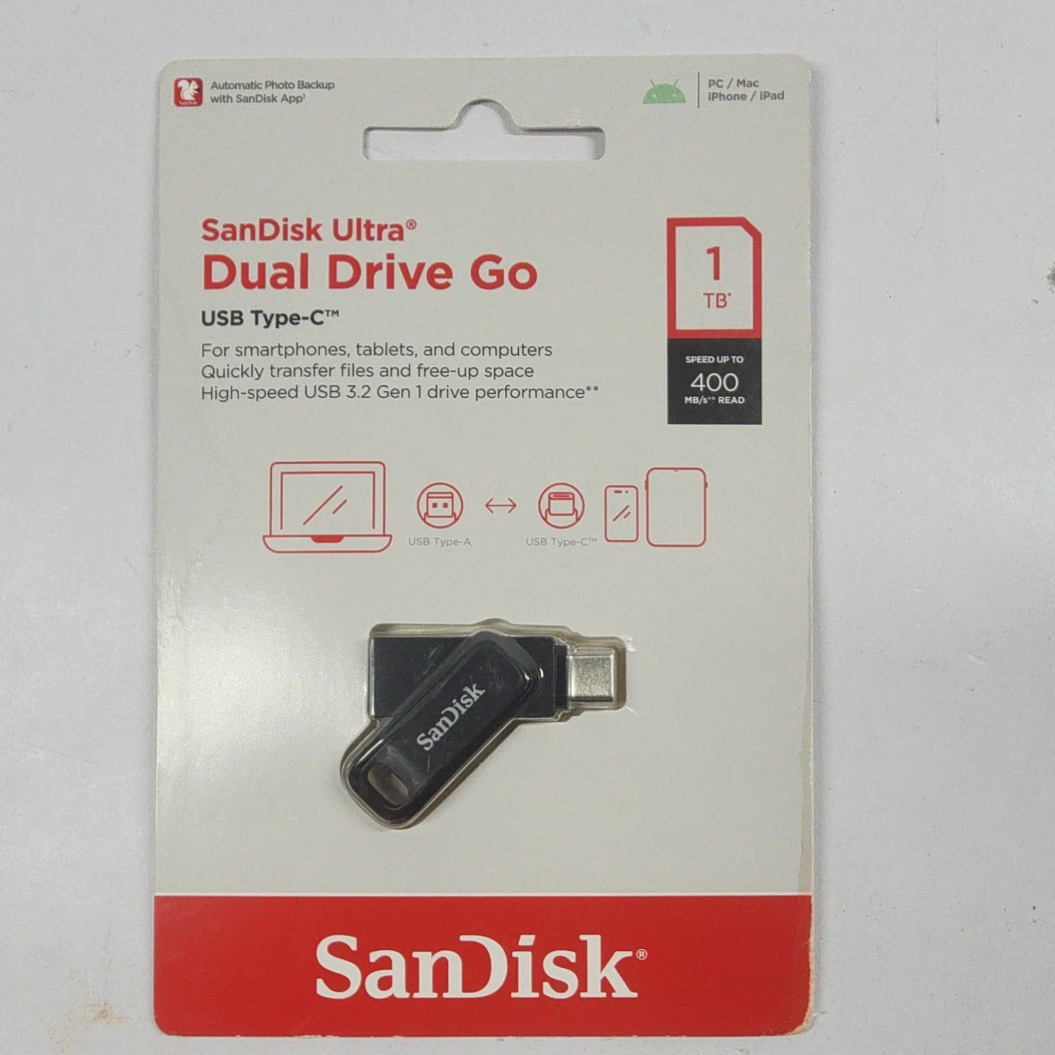 New SanDisk Ultra Dual Drive Go 1TB USB-C Flash Drive