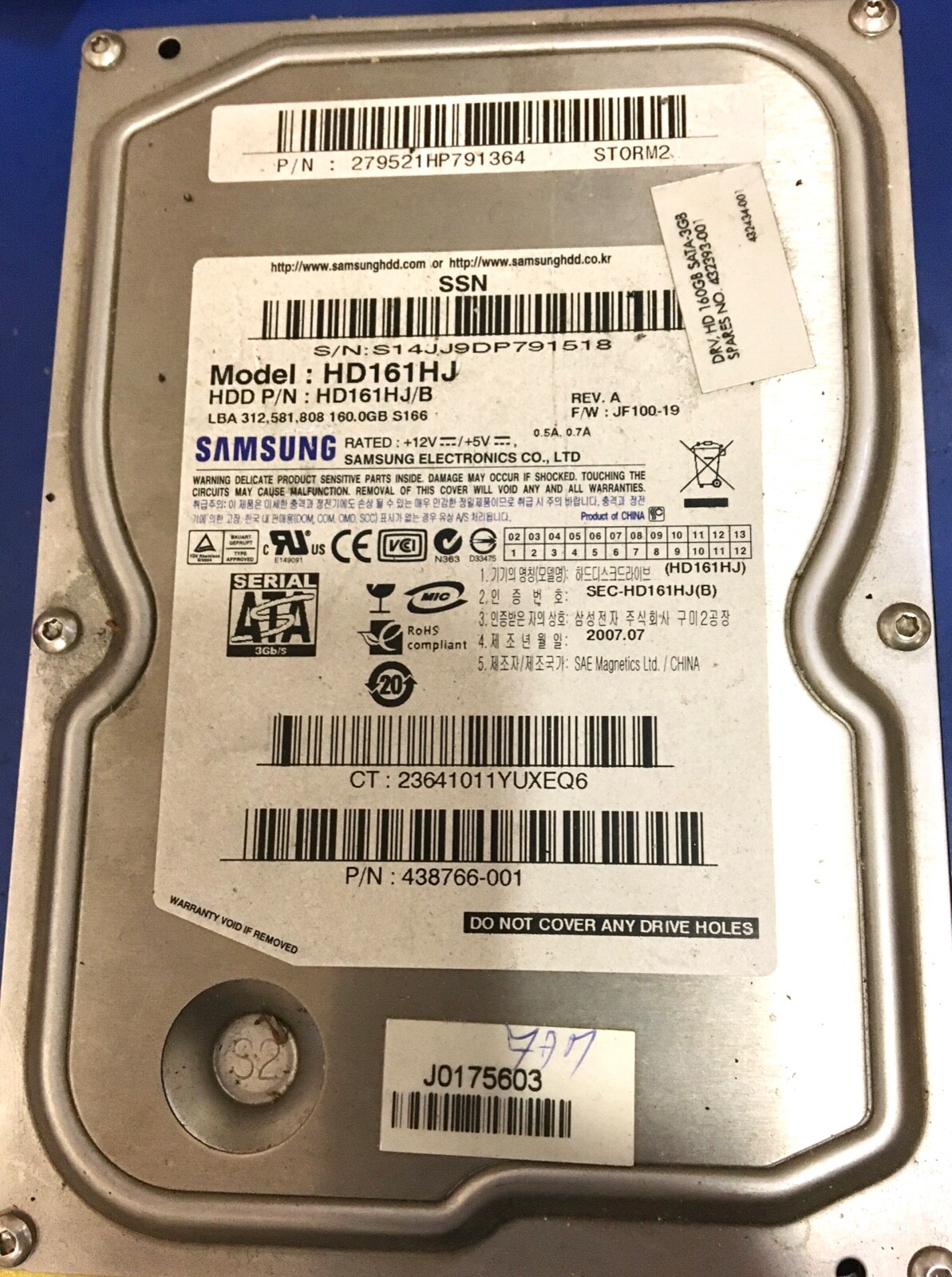Samsung 160gb HDD Mod.HD161HJ...OCCASION