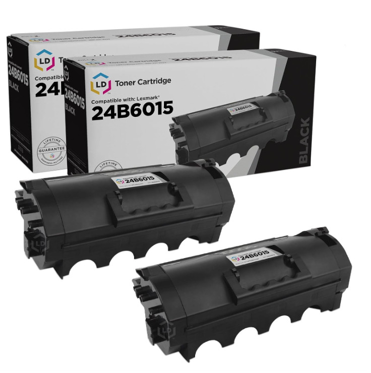 LD Compatible Lexmark 24B6015 Black Toner 2-Pack for M5155, M5163, M5170, XM5163