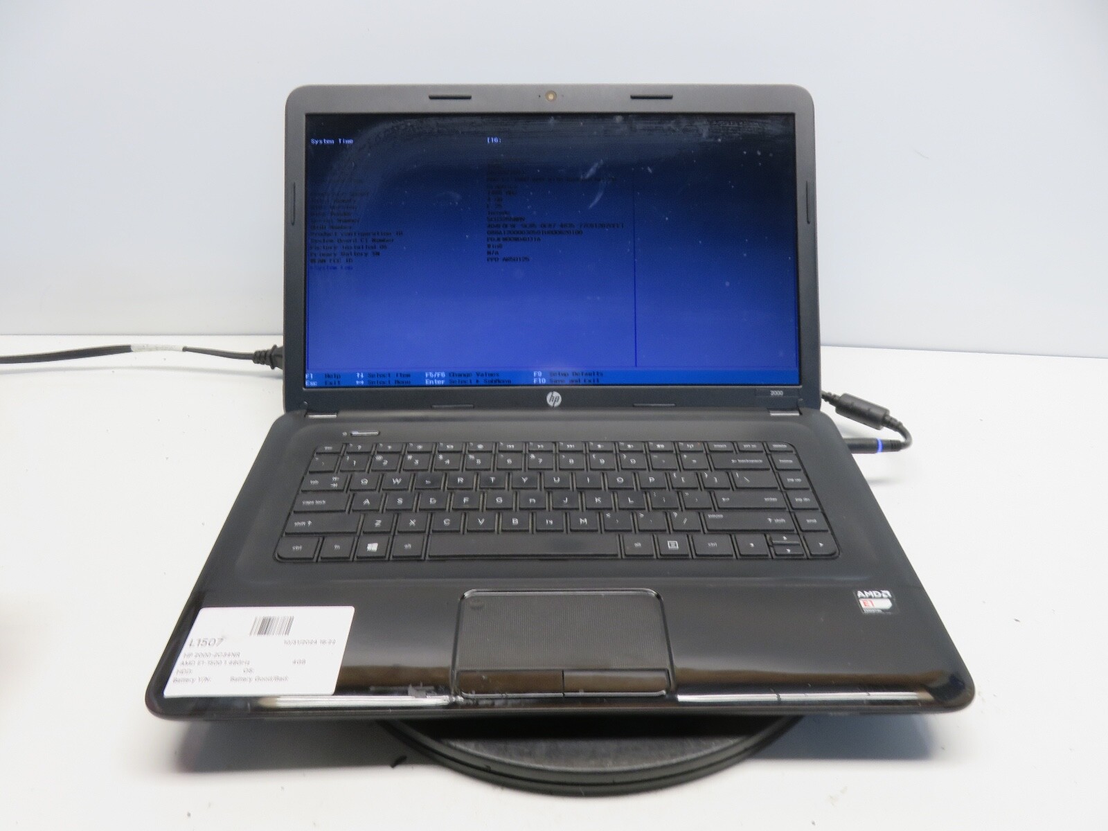HP 2000-2C34NR AMD E1-1500 1.48GHz 4GB NO HDD No Batt