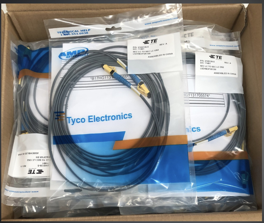 Tyco Electronics Secure LC to Secure LC OS2 5m Fibre Patch Leads LSZH & OFNR