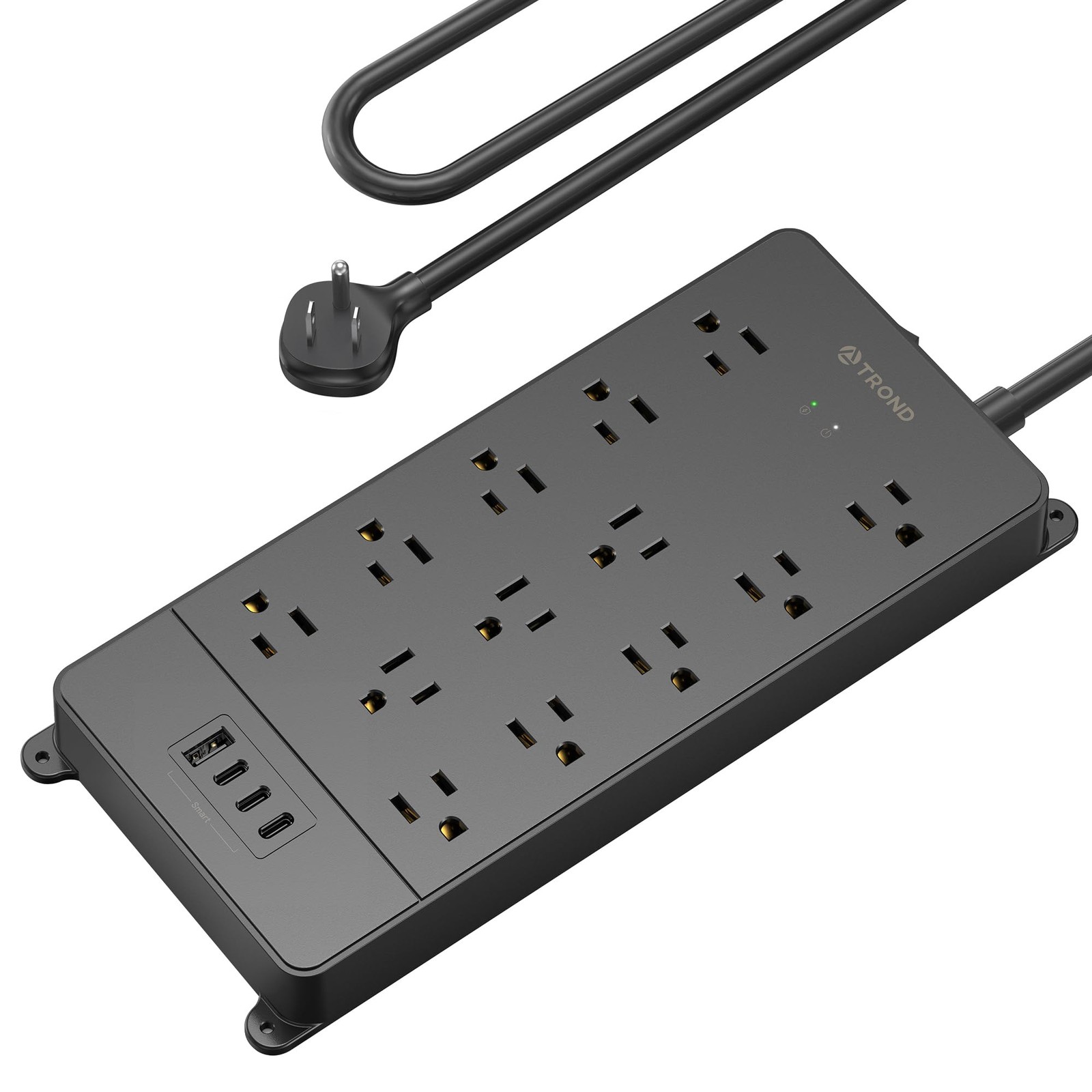 Trond Surge Protector Power Strip 4000 Joules Etl Listed 13 Widely-Spaced