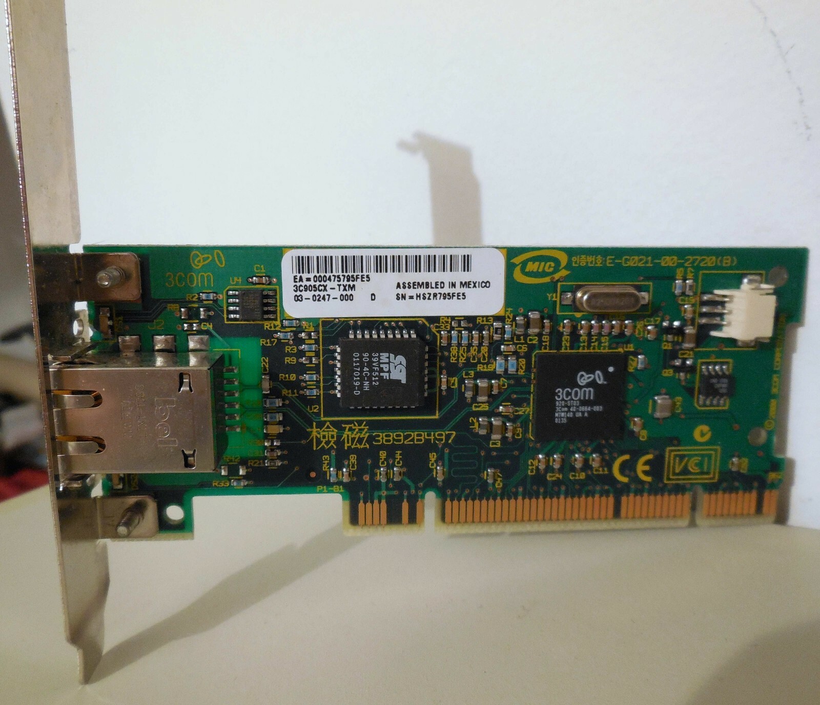 3COM 3C905CX-TXM  PCI  Etherlink network card  10/100