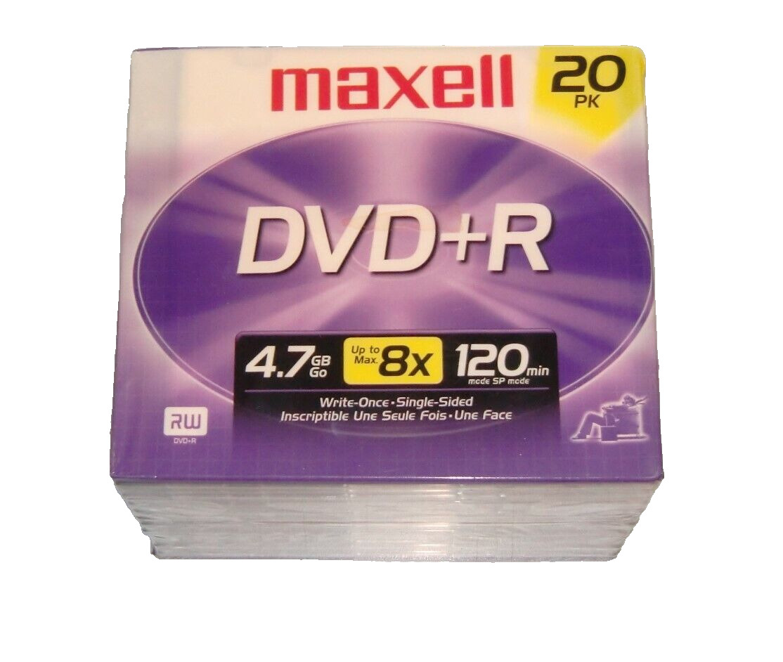 Maxell DVD+R 20 pack 4.7 GB  120 min New & Sealed