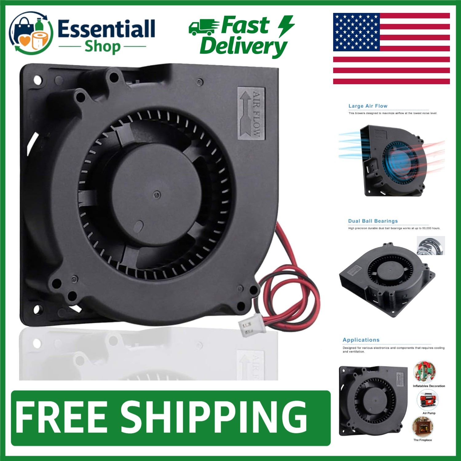 Compact Brushless Radial Blower Fan 24V - Ideal for Electronics & Tight Spaces