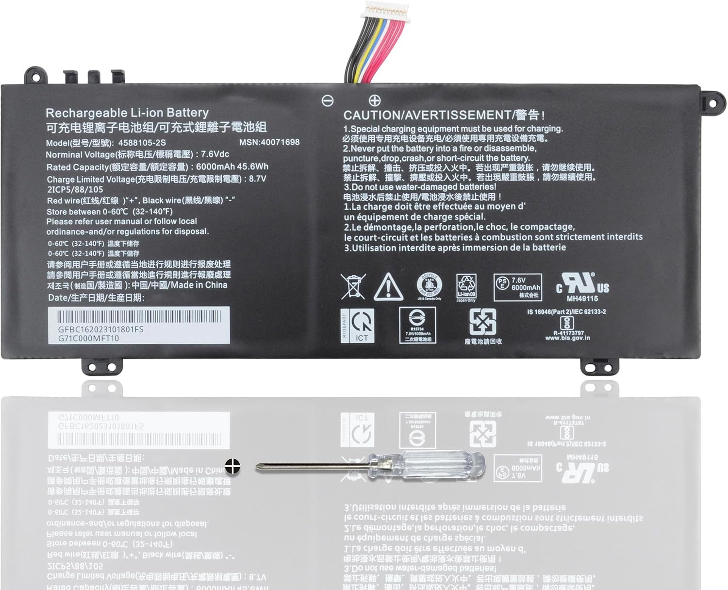 4588105 2S 4588106 2S Laptop Battery for Dynabook Satellite Pro C50 H