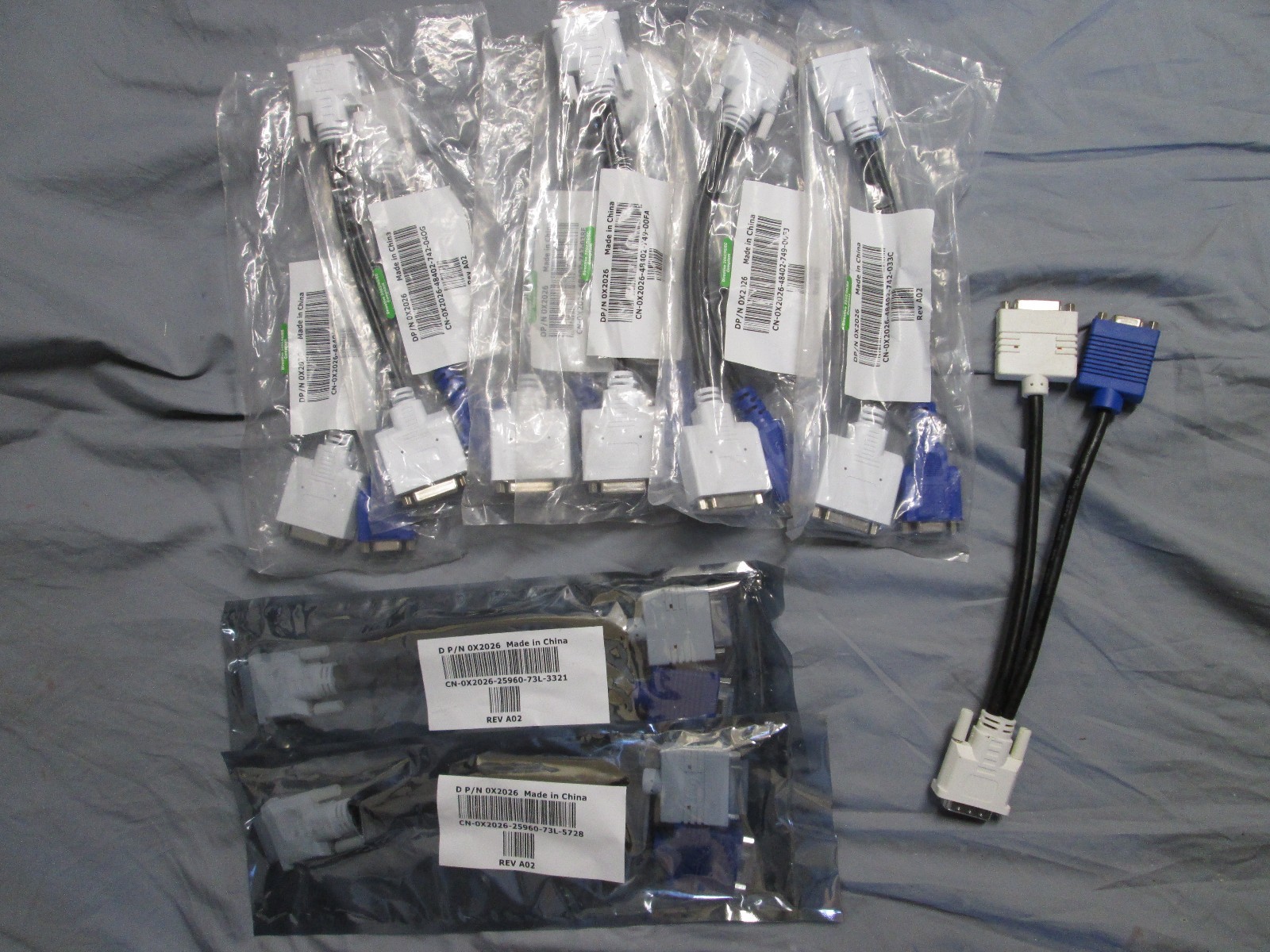 LOT OF 9 DVI-I 24+5 Pins DVI & VGA Female CN- 0X2026