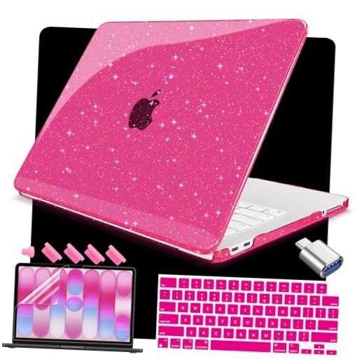 Glitter Case for MacBook Neo 13 inch Case 2026 (A18 Pro) Glitter Rose Pink