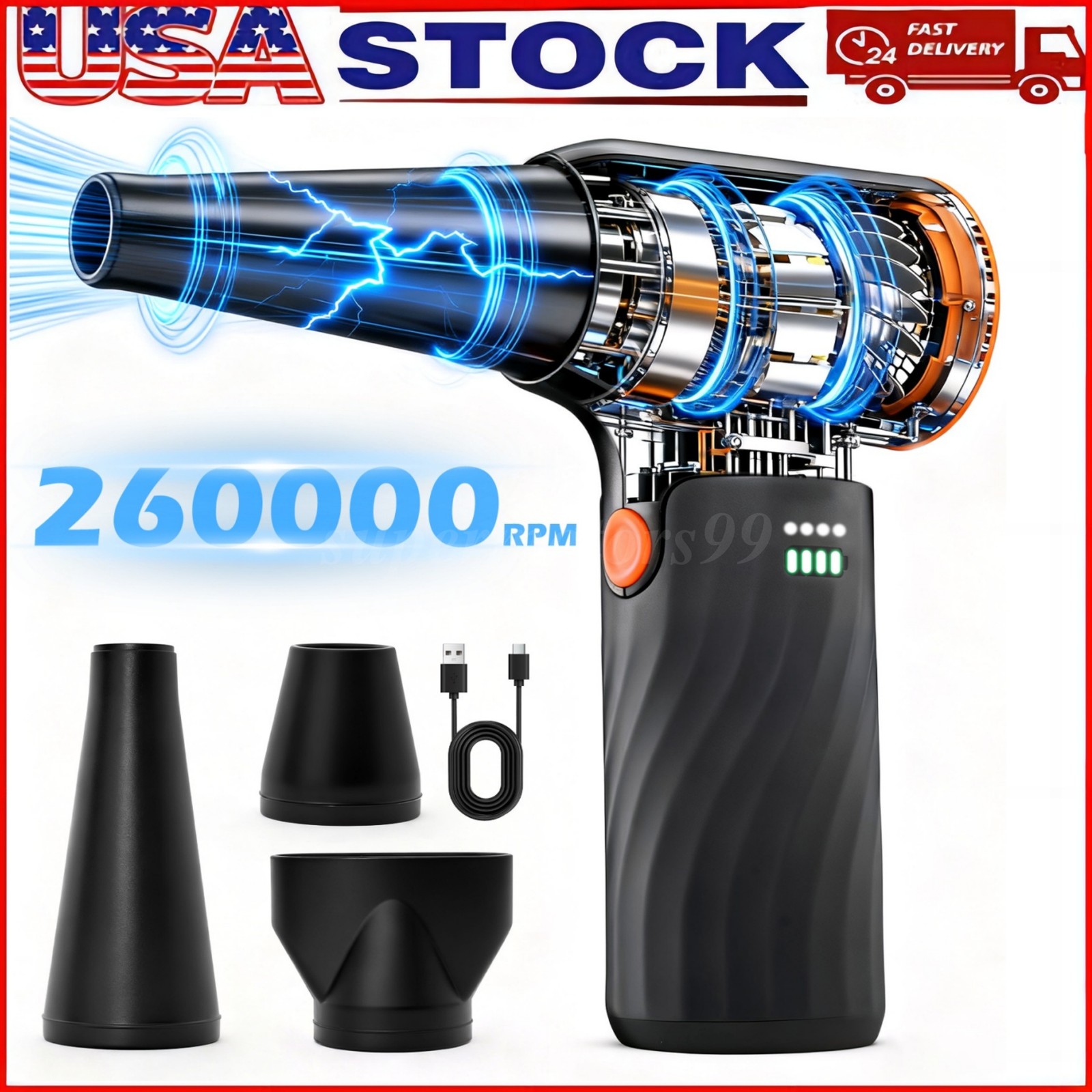 Powerful Air Duster,260000RPM Super Power Electric Air Duster Portable Turbo Fan