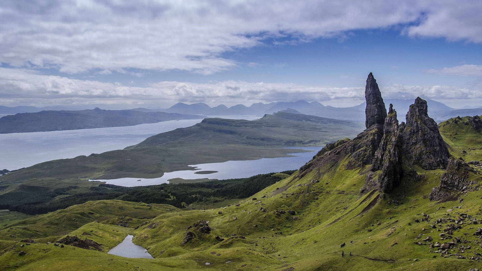 Landscape scotland the storr nature panorama rocks sky Custom Gaming Mat Desk
