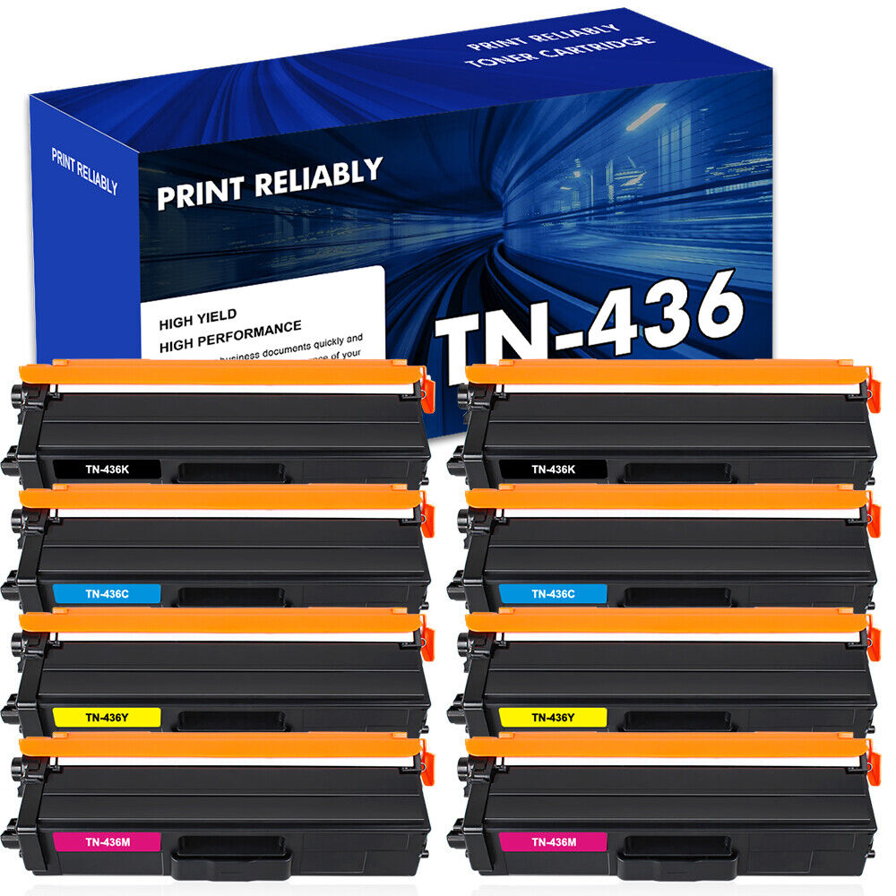 8Pack TN436 Toner Compatible for Brother TN433 HL-L9310CDW MFC-L8900CDW Printer