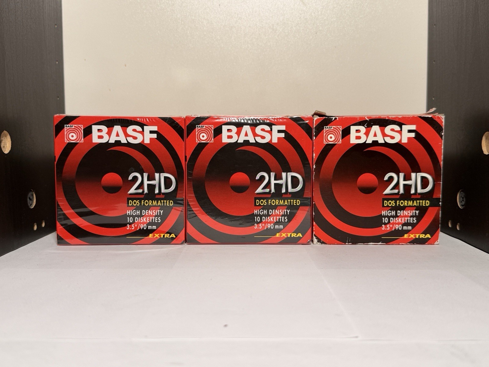 BASF 30 + 3 Floppy Disks 3.5" 2HD 1.44MB DOS Formatted 2 Sealed+1 Open 10-Packs