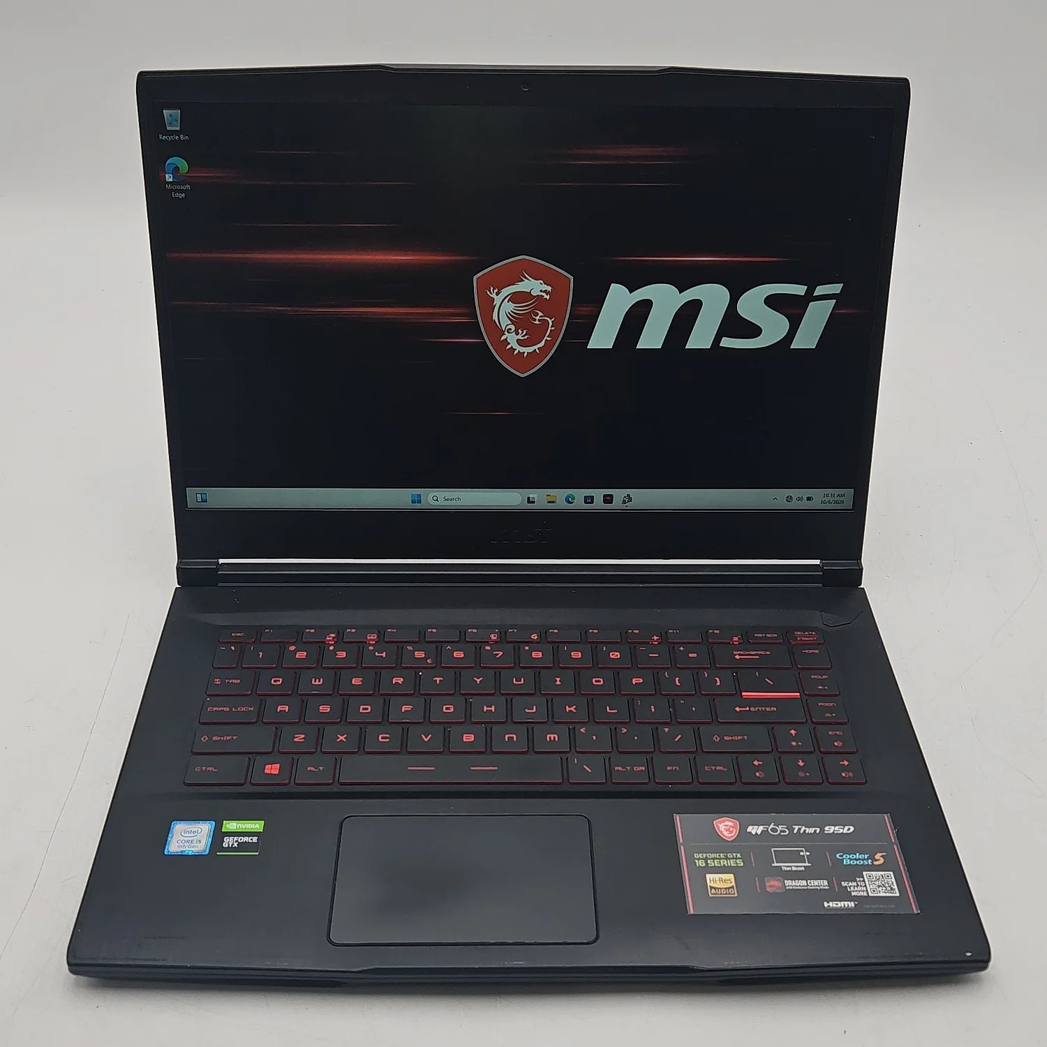 MSI Thin 9SD GF65 15.6" i5-9300H 2.4GHz 16GB RAM 512GB SSD GeForce GTX 1660 Ti