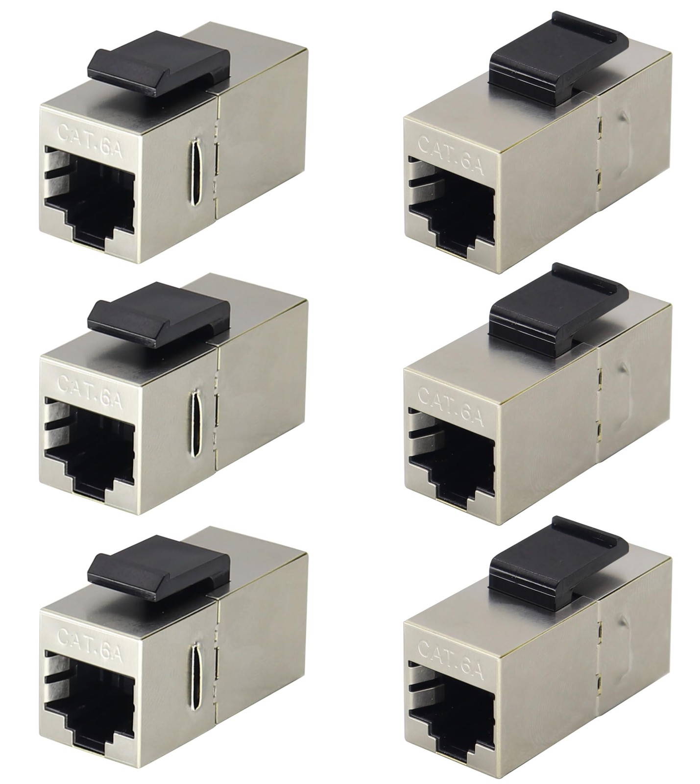 6 PCS CAT6A RJ45 Keystone Coupler Shielded Female To Female 10Gbps Jack Wall