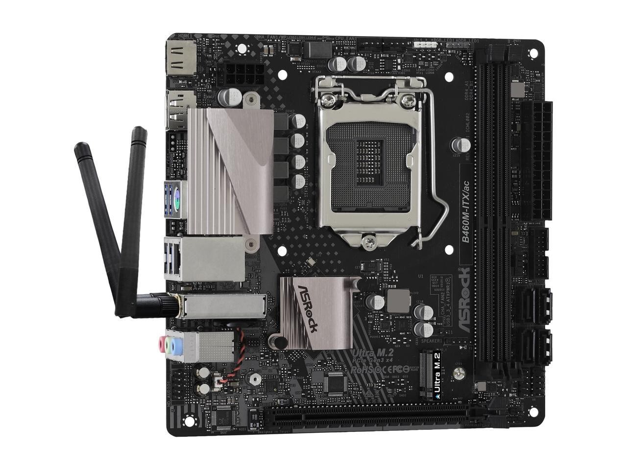 ASRock B460M-ITX/AC LGA 1200 Intel B460 SATA 6Gb/s Mini ITX Intel Motherboard
