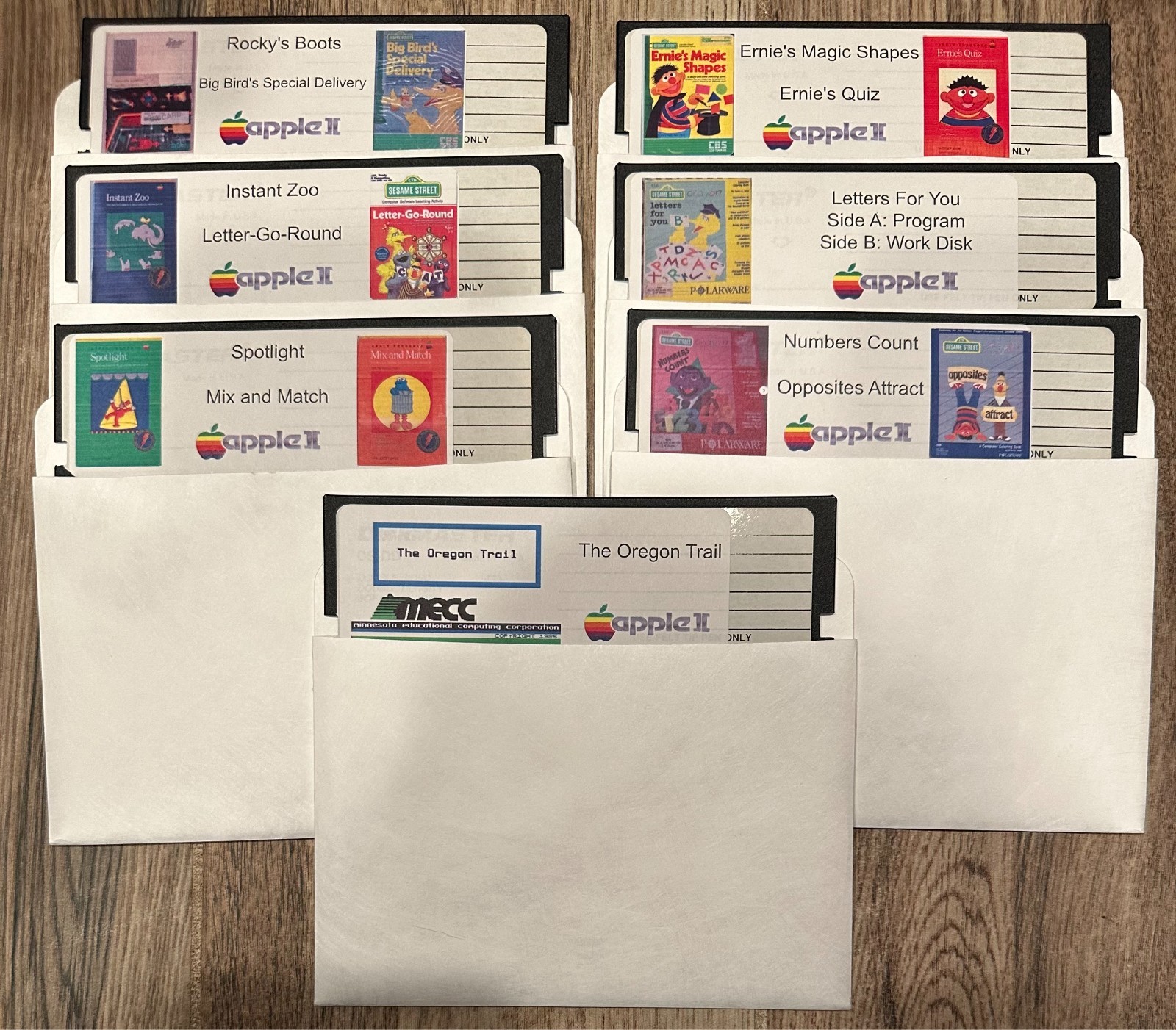 Vintage Apple II Educational Game Pack 2 Sesame Street *New Disks