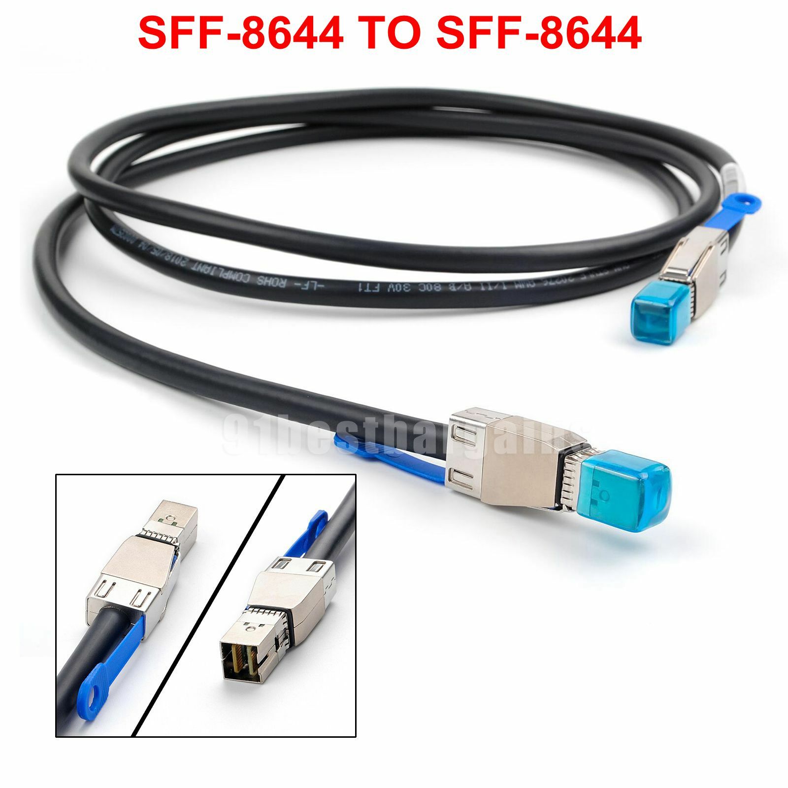 For GYK61 6ft Mini-SAS SFF-8644 to Mini-SAS SFF-8644 External Black Cable 2M