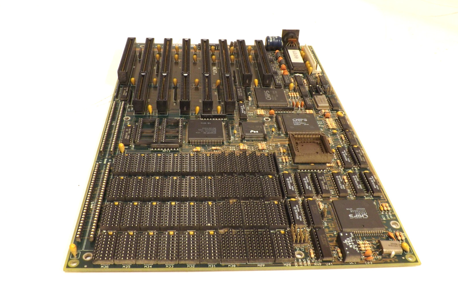 Vintage ISA Backplane Industrial Motherboard 8 Slot Chips Taiwan PCB (K111-2)