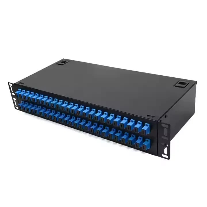 48 Port Rack Mounted Fiber Optic Patch Panel ODF with 48pcs or 96core SC adapter