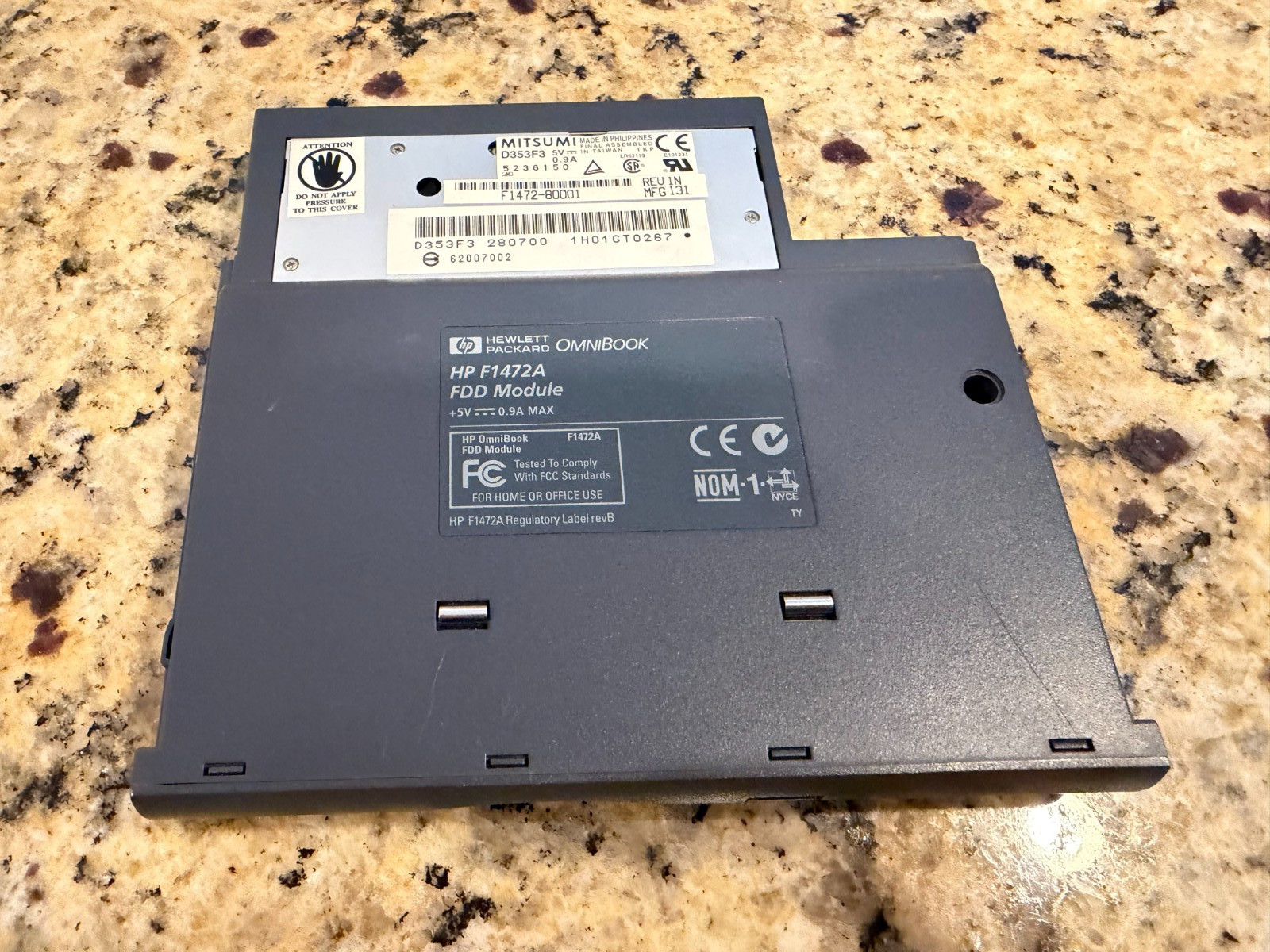 HP OmniBook F1472A 1.44MB 3.5in Floppy Drive Module F1472-80001 Untested