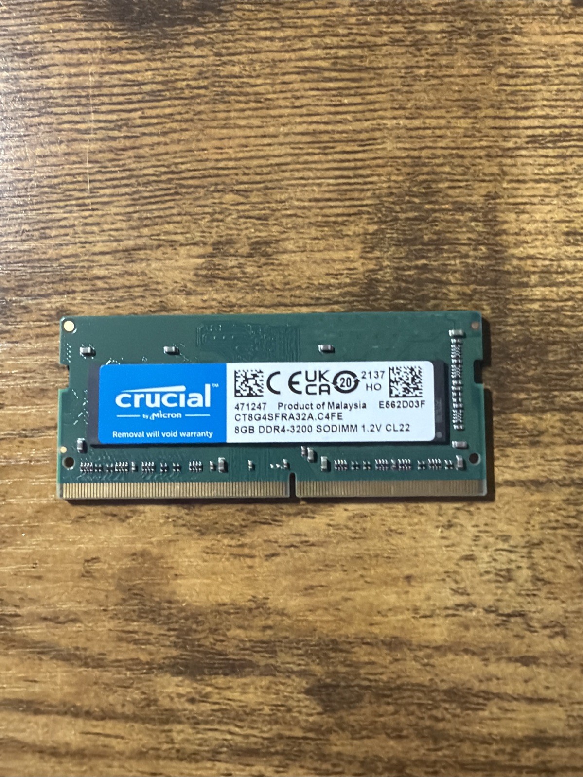 Crucial 8GB (1 x 8GB) PC4-25600 (DDR4-3200) Memory (CT8G4SFS832A)