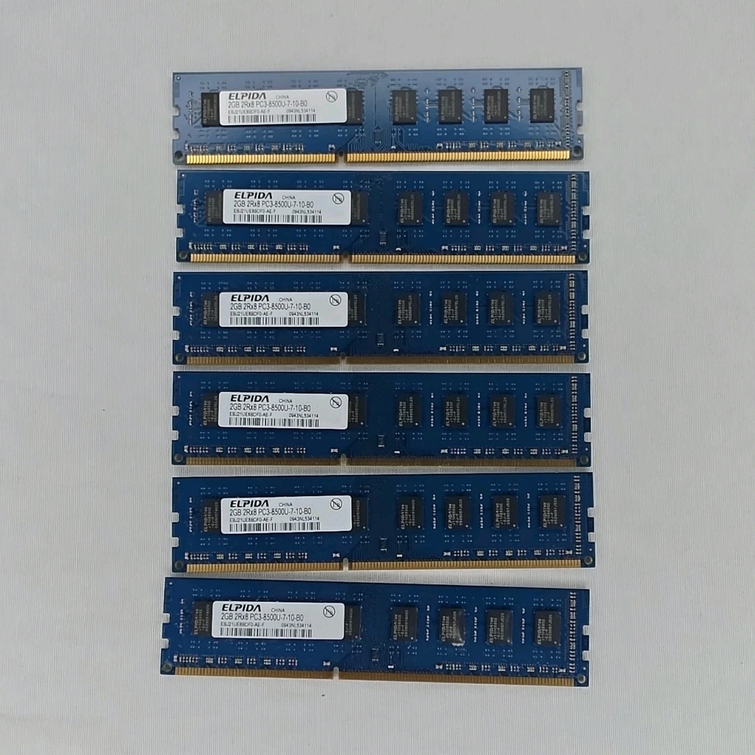 Elpida 12GB (6x2GB) DDR2 DIMM PC3-8500U 240-Pin RAM EBJ21UE8BDF0