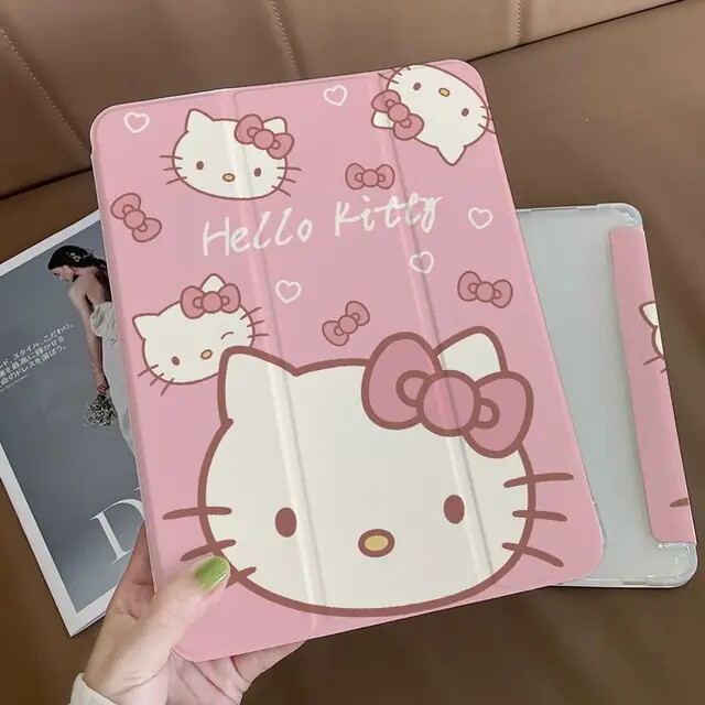Sanrio Hello Kitty ipad Protective Cover Tri-Fold Transparent Drop-Proof