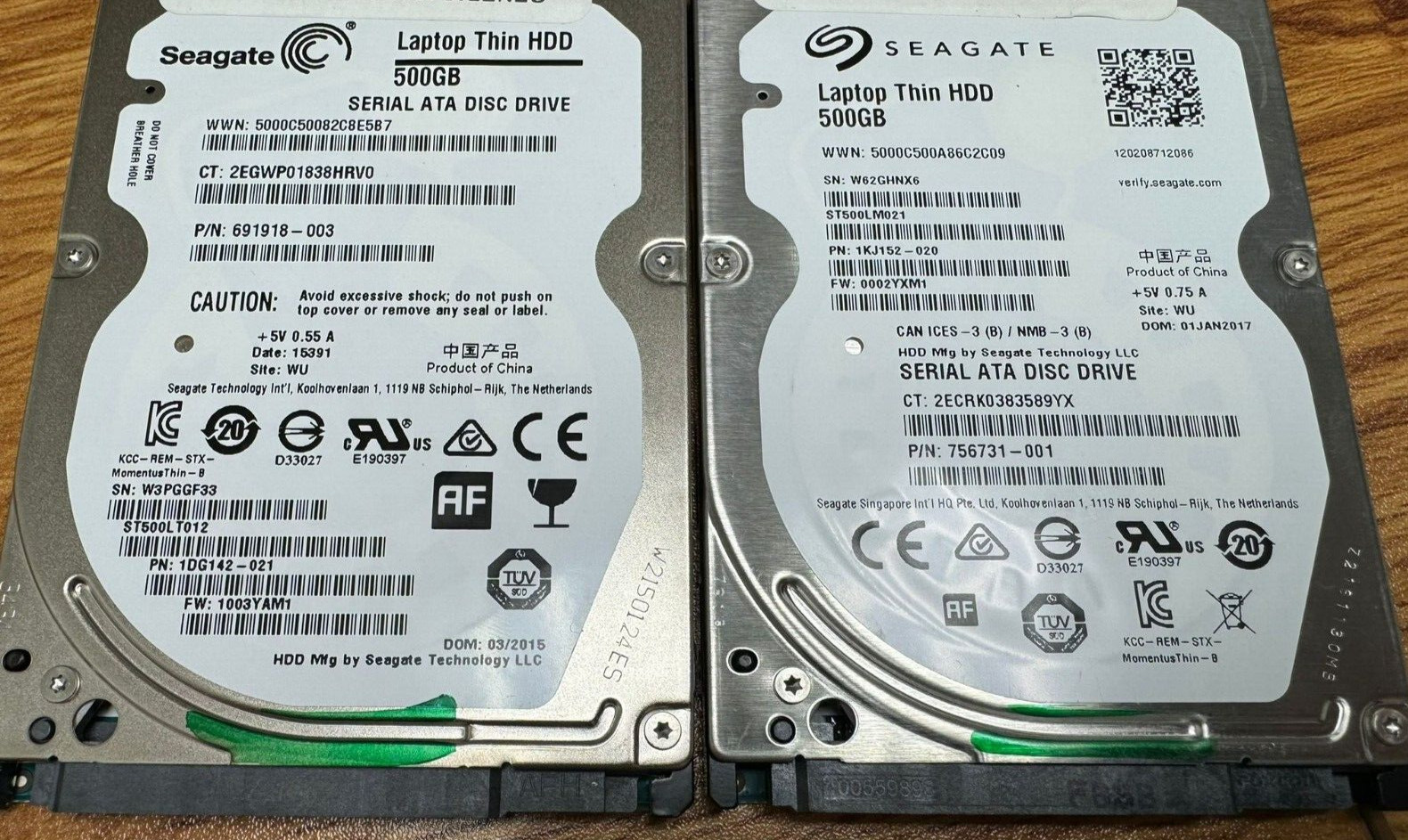 2 PACK  Seagate ST500LM021 Mobile HDD 500GB  2.5" SATA III Laptop Hard Drive