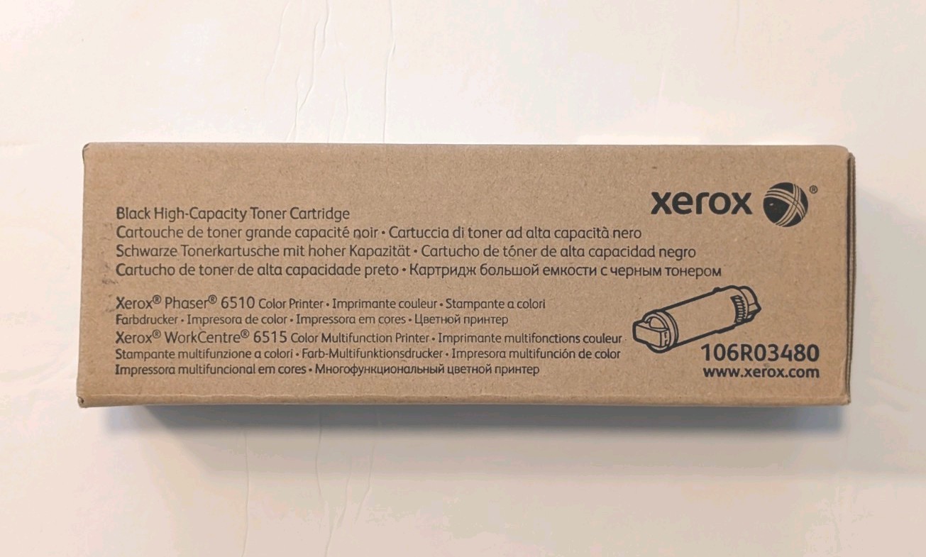 Xerox 106R03480 Black High Yield Laser Toner for Phaser 6510 WorkCentre 6515 OEM