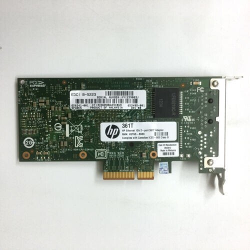compatible HP I350-T2 652497-B21 Ethernet 1Gb 2-port 361T Adapter 656241-001 