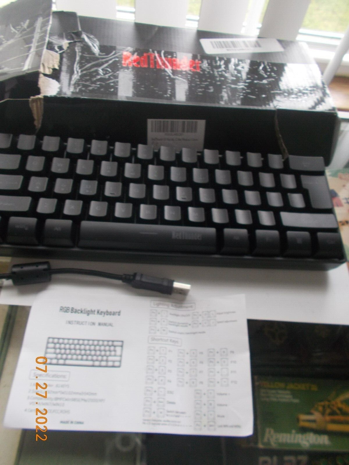 Unused Red Thunder Gaming RGB Backlight Keyboard, 61 Keys, Cool Backlights