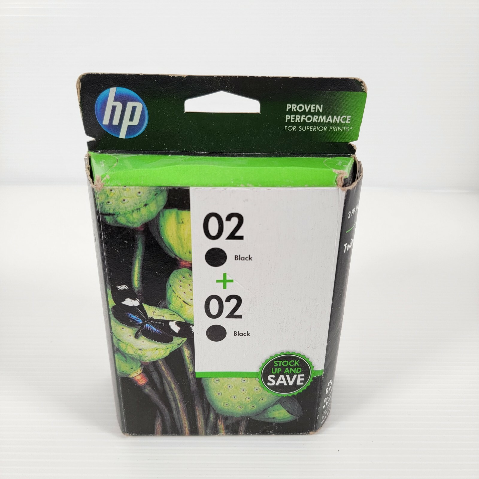 Genuine HP 02 Twin Pack Black Ink Cartridges - Brand New 
