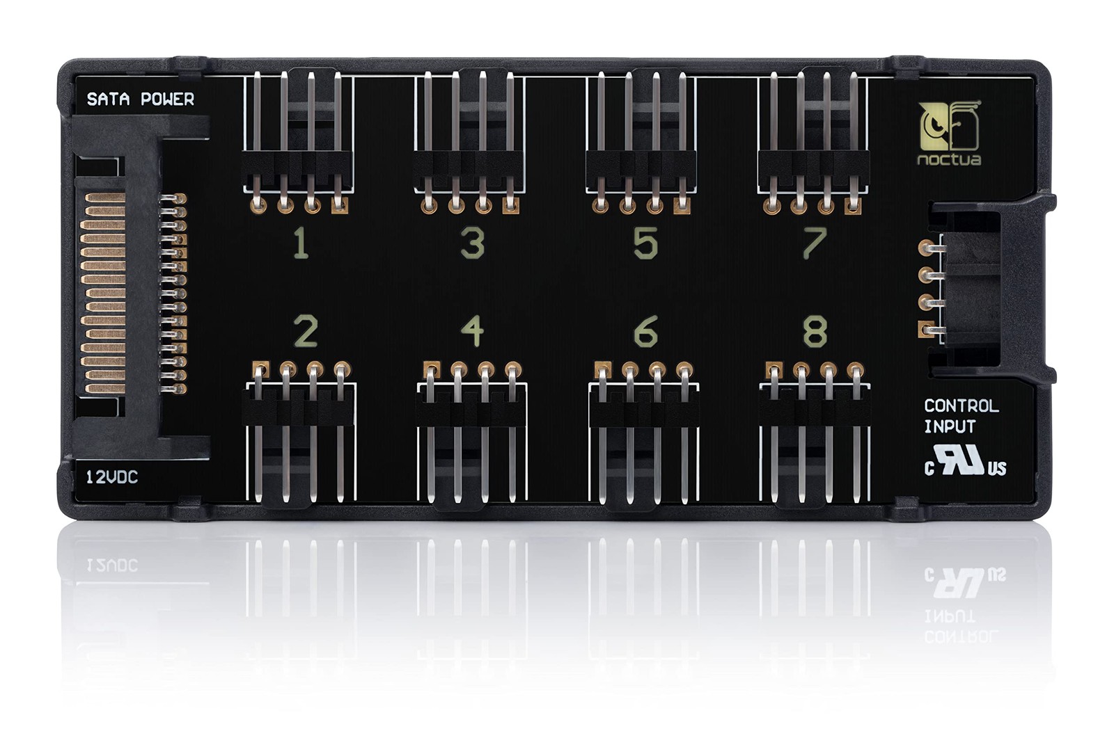 Noctua NA-FH1, 8-Port PWM Fan Hub, Magnetic with Short Circuit Black
