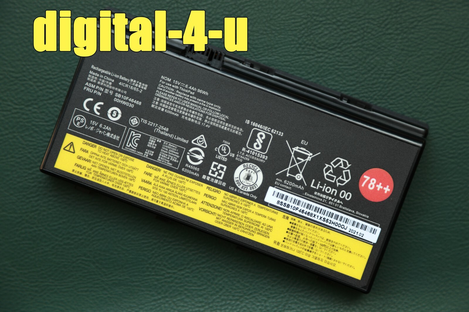 96Wh 78++ NEW Genuine 00HW030 SB10F46468 01AV451 Battery for Think-Pad P70 P71