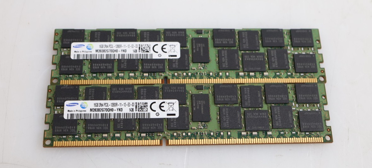 Lot 2x 16GB (32GB) Samsung M393B2G70QH0-YK0 PC3L-12800R Server Memory