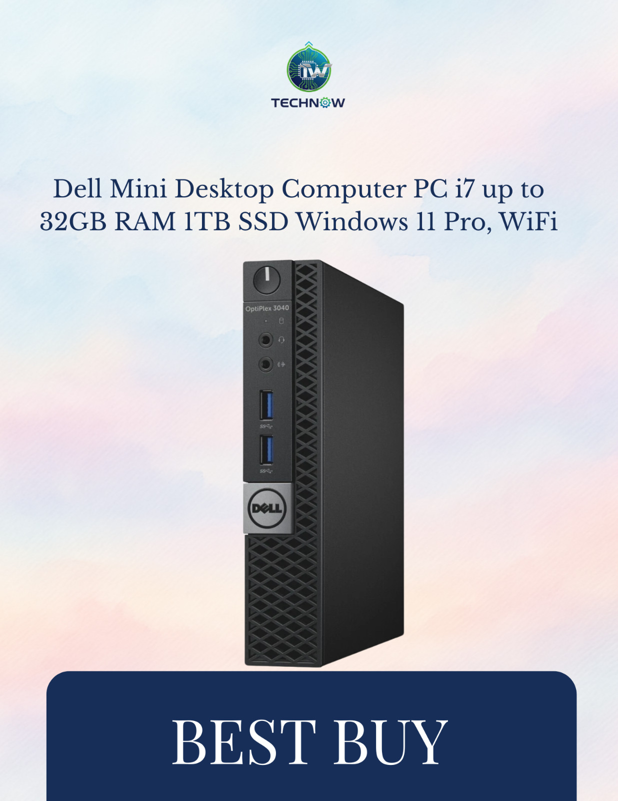Dell Mini Desktop Computer PC i7 up to 16GB RAM 1TB SSD  Windows 11 Pro, WiFi