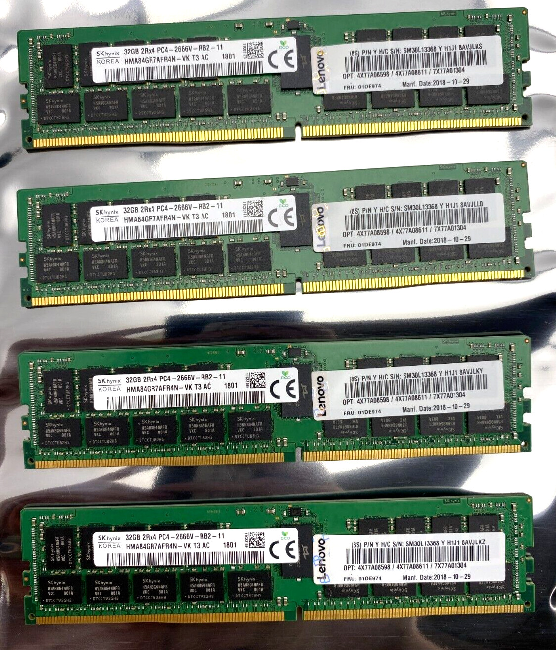 Lot (4) SK Hynix HMA84GR7AFR4N-VK 2Rx4 PC4-2666V ECC Reg Server Memory