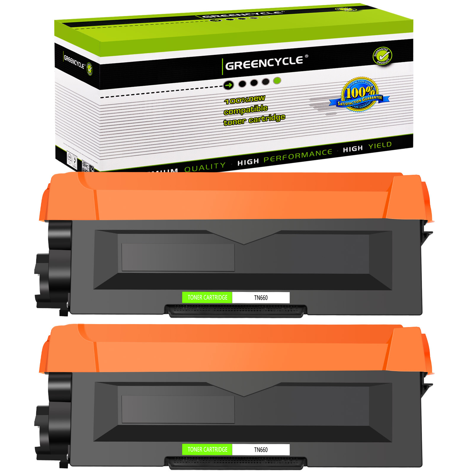 GREENCYCLE 2PK TN-660 TN660 Toner for Brother MFC-L2700DW HL-L2320D DCP-L2540DW