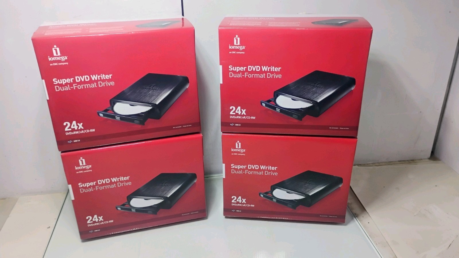 Four New in Box Iomega Super DVD Writers 24x Dual-Format USB 2.0 External Drives