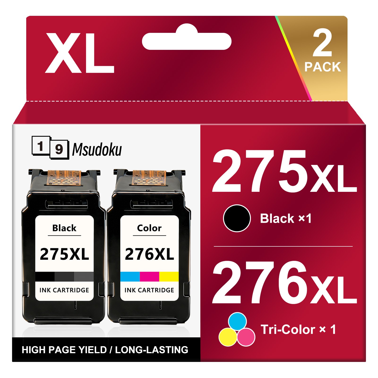 2PK PG-275XL CL-276XL Ink compatible with Canon 275 Pixma TR4700 TS3722 TR4722