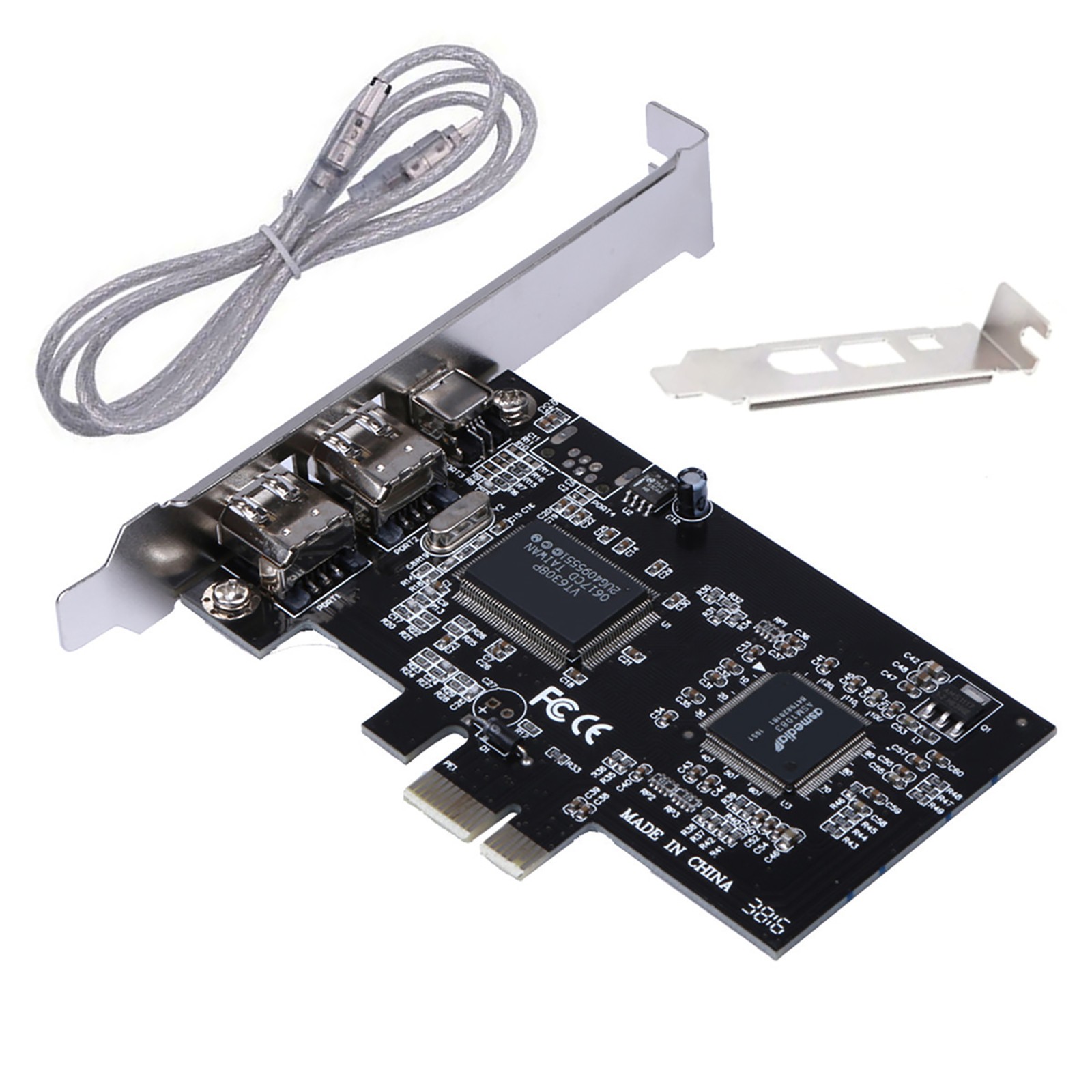 1 PC 3 Ports 1394A Expansion Card PCI Express 1X to External IEEE 1394 Adapter