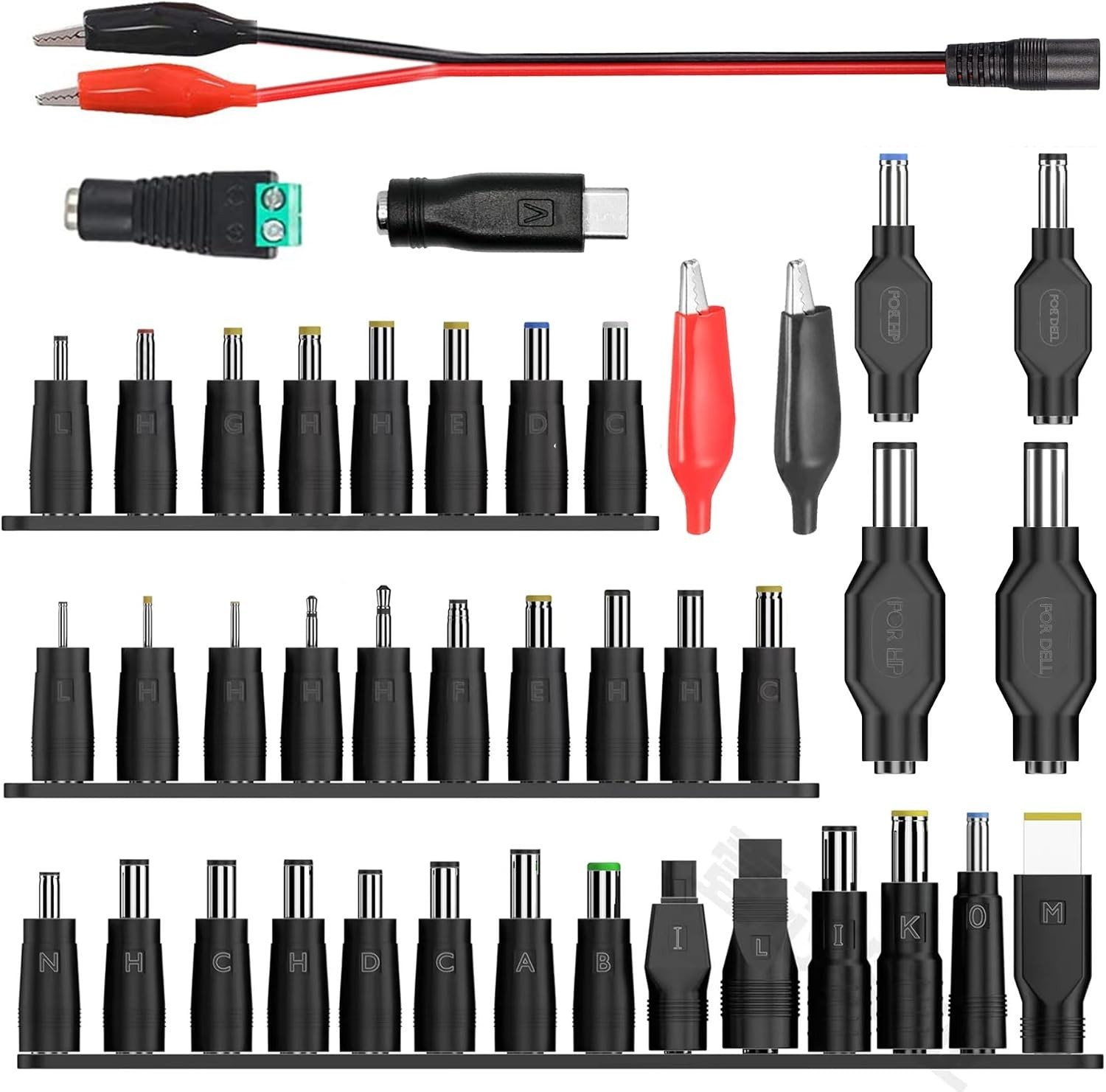 minidodoca Laptop DC Power Adapter Kits 41 41 Values Plug Kit, Black