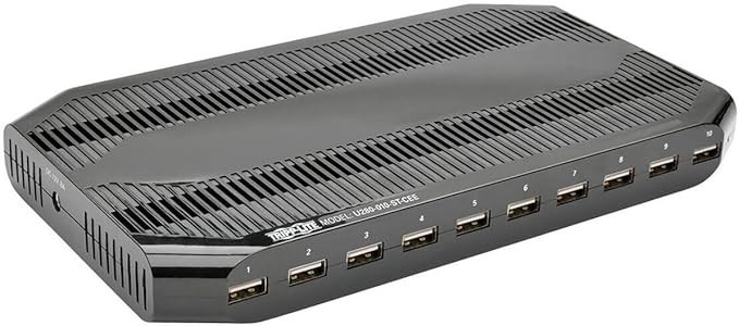 Tripp Lite 10-Port USB Charging Station with Adjustable Storage 12V 8A 96W