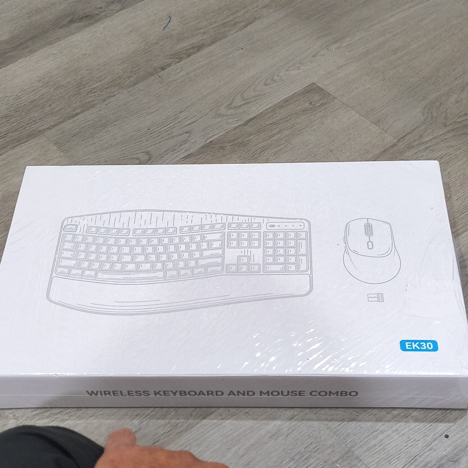 Wireless Keyboard and Mouse Combo EK30, Ergonomic, Black, QWERTY, English Layout